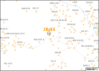 map of Zbjeg