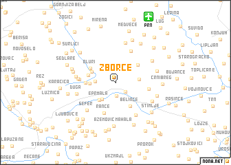 map of Zborce