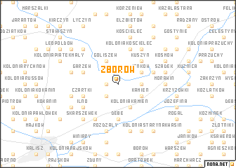 map of Zborów