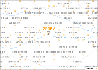 map of Zbory