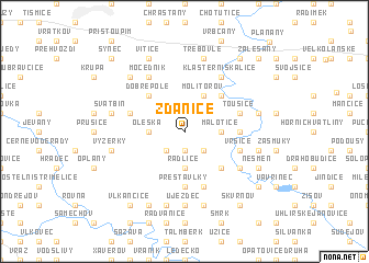 map of Ždánice