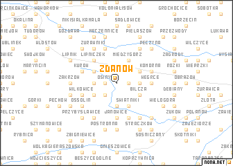 map of Zdanów