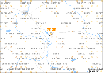 map of Žďár