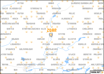 map of Žďár