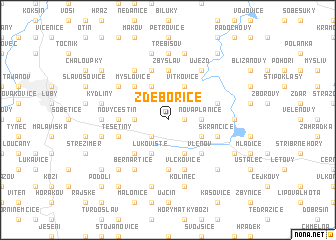 map of Zdebořice