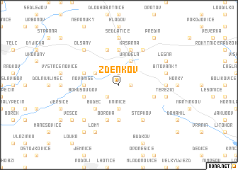 map of Zdeňkov