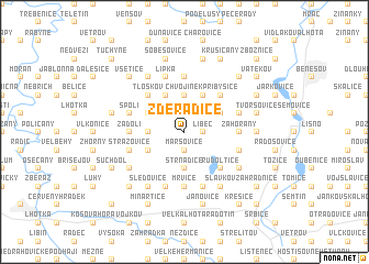 map of Zderadice