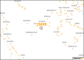 map of Ždere