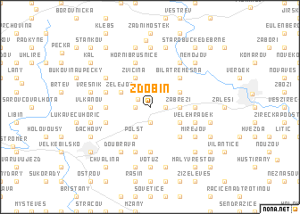 map of Zdobín