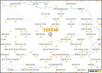 map of Zdrowa