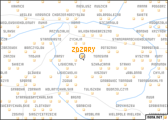 map of Żdżary