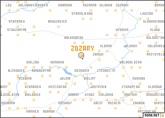 map of Żdżary