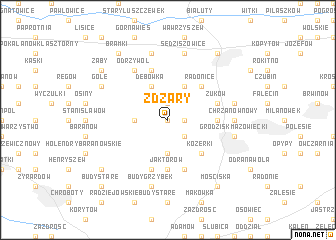 map of Żdżary