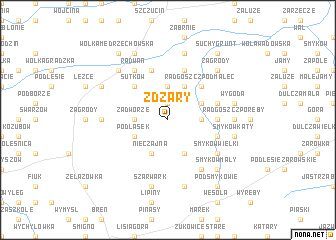 map of Żdżary