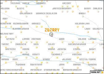 map of Żdżary