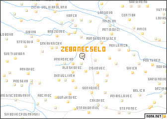 map of Zebanec-Selo