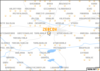 map of Zębców