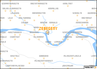 map of Zebegény