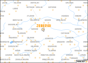 map of Žeberiai