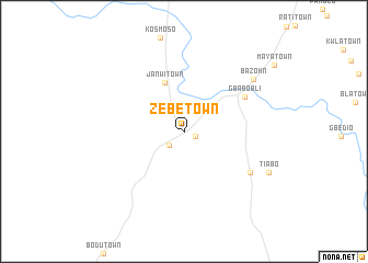 map of Zebe Town