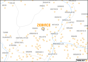 map of Zebince