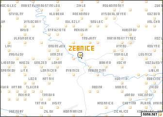 map of Žebnice