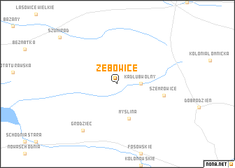 map of Zębowice