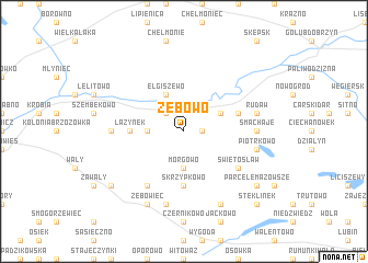 map of Zębowo