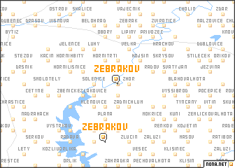 map of Žebrákov