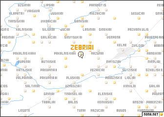 map of Žebriai