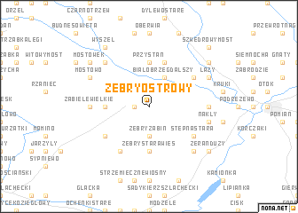 map of Żebry Ostrowy