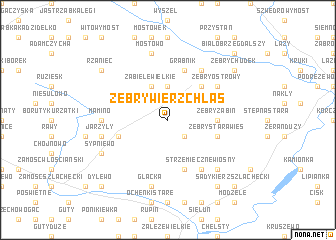 map of Żebry Wierzchlas