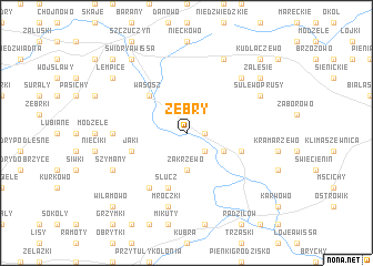 map of Żebry