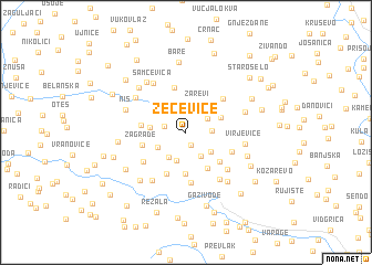 map of Zečeviće