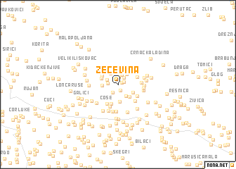 map of Zečevina