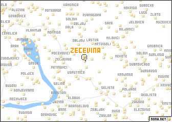 map of Zečevina