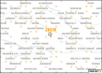 map of Zęcin