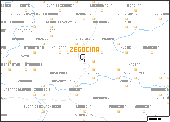 map of Żegocina