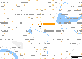 map of Zegrze Południowe