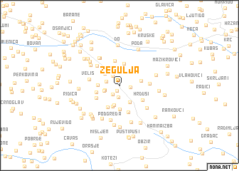 map of Žegulja