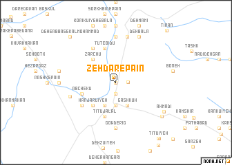 map of Zehdar-e Pā\