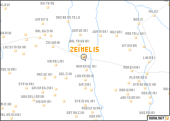 map of Žeimelis