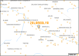 map of Z̧elān-e ‘Olyā