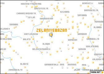 map of Zelānī-ye Bāzān