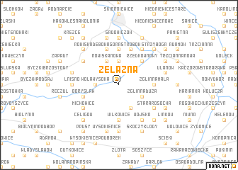 map of Żelazna