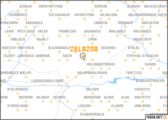 map of Żelazna