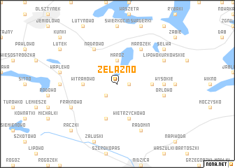 map of Żelazno