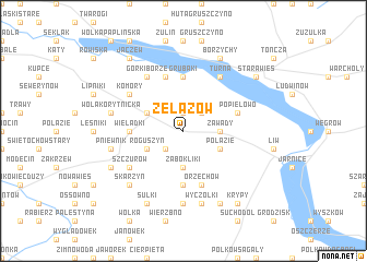 map of Żelazów