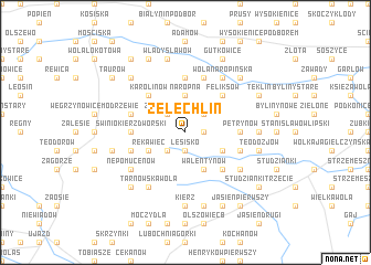 map of Żelechlin