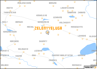 map of Zelënyye Luga